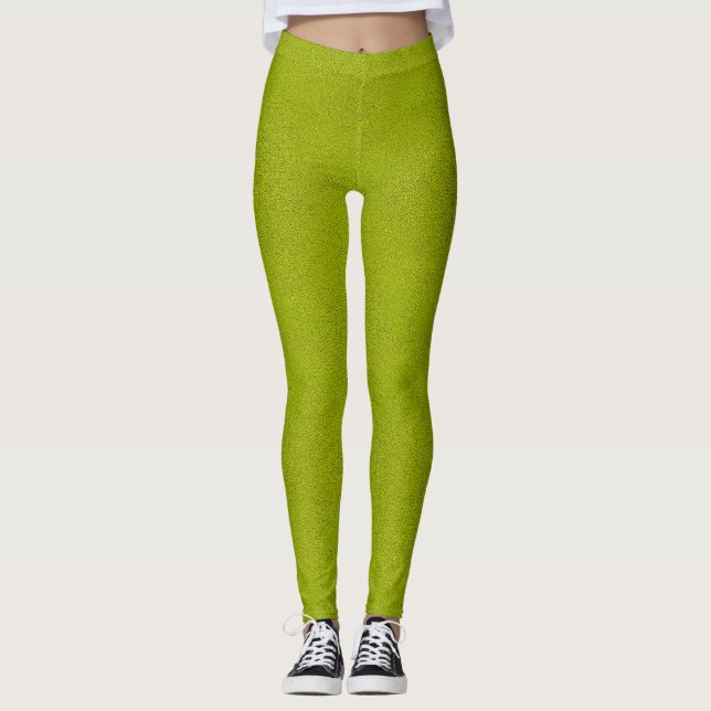 Leggings El aspecto de Snuggly Chartreuse Verde Ante (Anverso)