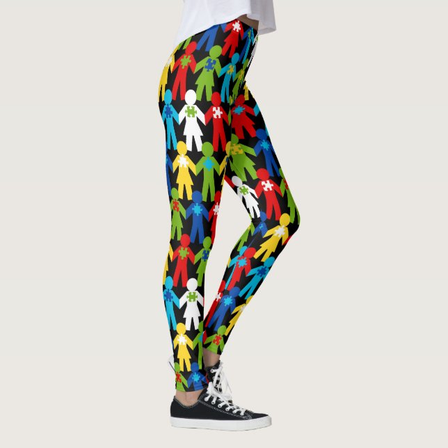 Leggings El autismo puzzle Piece Concienciar a la gente (Derecha)