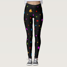 Leggings El autismo rompe las piezas en negro