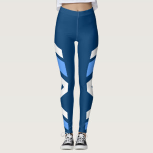 Leggings El azul asimétrico de la banda lateral sombrea la