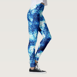 Leggings El azul brillante manchado parece vidrio esmerilad