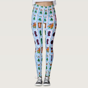 Leggings El azul del Mah Jongg teja las polainas