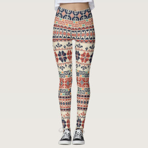 Leggings El Bordado Palestino Motif: Belleza Tradicional.