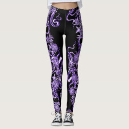 Leggings El calamar y el Rosa morado y negro
