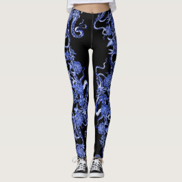 Leggings El calamar y las piernas azules y negras Rosas