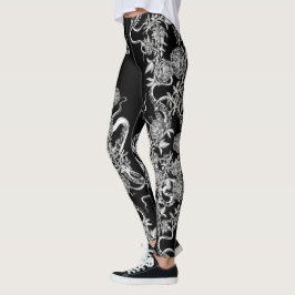 Leggings El calamar y las piernas blancas y negras Rosas