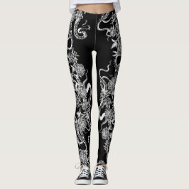 Leggings El calamar y las piernas blancas y negras Rosas