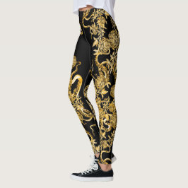 Leggings El calamar y las piernas Rosas negras y sepias
