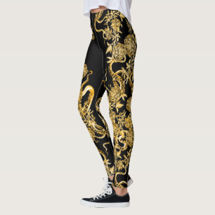 Leggings El calamar y las piernas Rosas negras y sepias