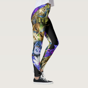 Leggings El carnaval enmascara el estampado de flores diy