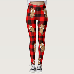 Leggings El castor lindo en Flannel