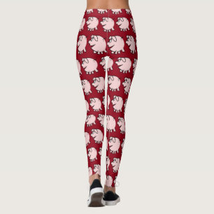 Leggings El cerdo divertido del ilustracion de 3 dibujos
