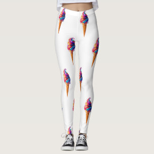Leggings El clásico cono de helado vibrante de SlipperyJoe'