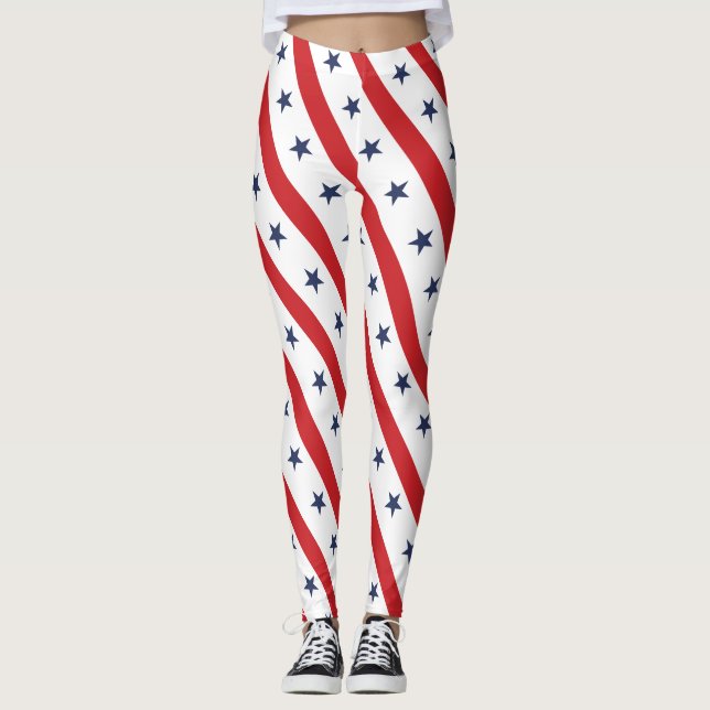 Leggings El Cojín decorativo Blanco II americano más patrió (Anverso)