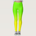 Leggings El color amarillo verde y de neón de neón de la<br><div class="desc">El amarillo de neón de la sol brillante se descolora en una falta de definición del ombre con el verde de neón para un flash del brillo y de la luz</div>