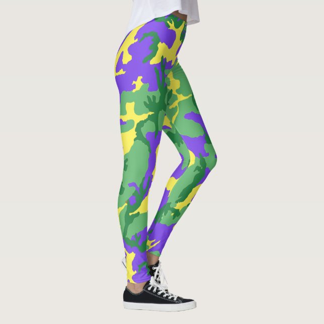 Leggings El color del Fiesta Mardi Gras Camo Camouflage (Derecha)