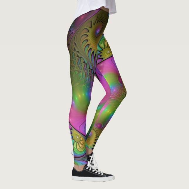Leggings El colorido y luminoso arte contemporáneo abstract (Derecha)