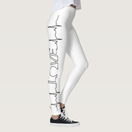 Leggings El corazón del amor médico golpea a la enfermera D