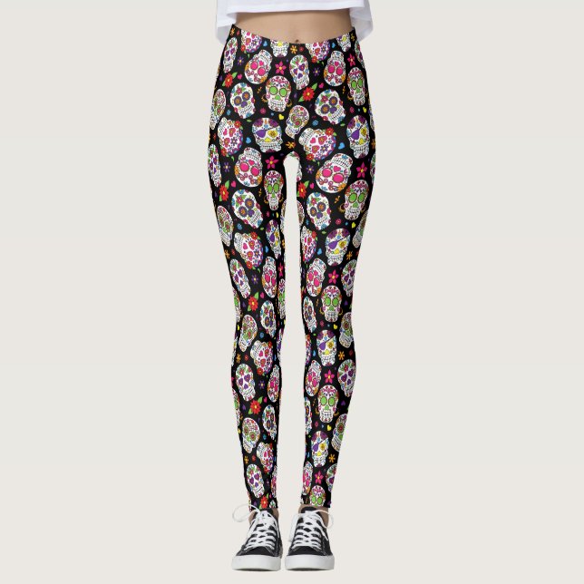 Leggings El Día de las Piernas de Moda Pop Muerta (Anverso)