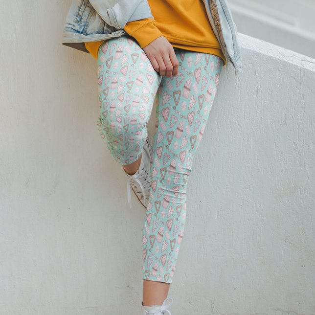 Leggings El día de San Valentín Acuarela Trata A Las Cookie (Subido por el creador)