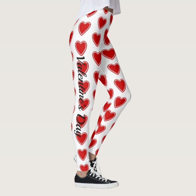Leggings El día de San Valentín Corazones Piernas Blancas P (Derecha)