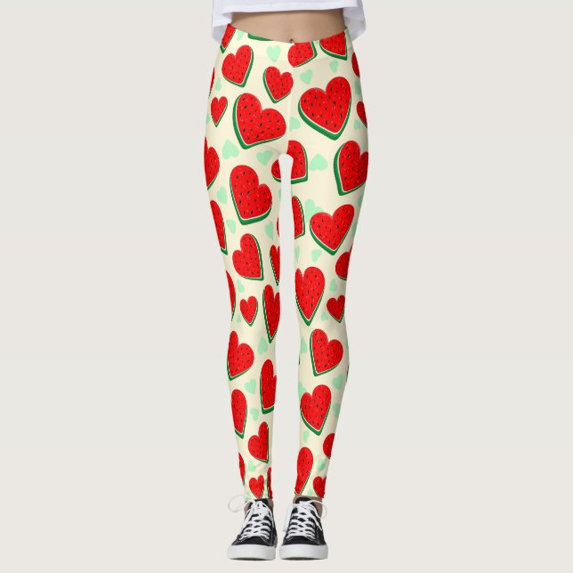 Leggings El día de San Valentín de la sandía en Palestina L (Anverso)