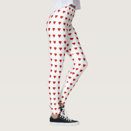 Leggings El día de San Valentín de mujeres de corazón blanc