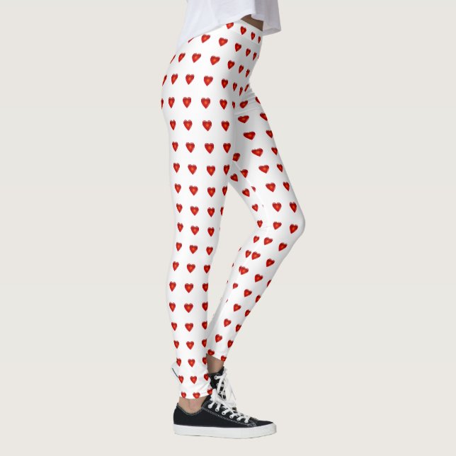 Leggings El día de San Valentín de mujeres de corazón blanc (Derecha)