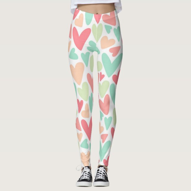 Leggings El día de San Valentín Pastel Hearts (Anverso)