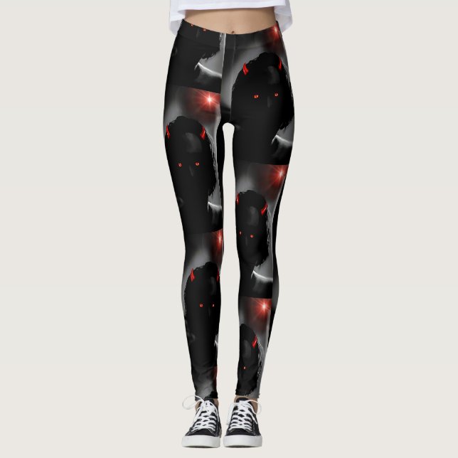 Leggings El diablo en tu autorretrato de puerta (Anverso)
