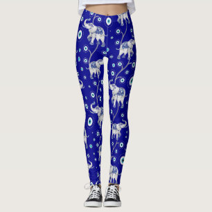 Leggings El elefante de ojos malvado Patrón de amuleto de 