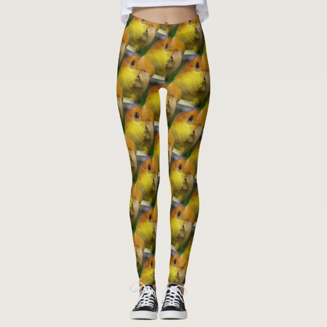 Leggings El encantador loro caique blanco (Anverso)