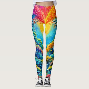 Leggings El encanto del diseño del corazón de la luz en los