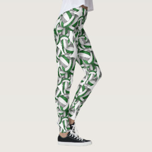 Leggings El equipo gris verde colorea el patrón de las bola