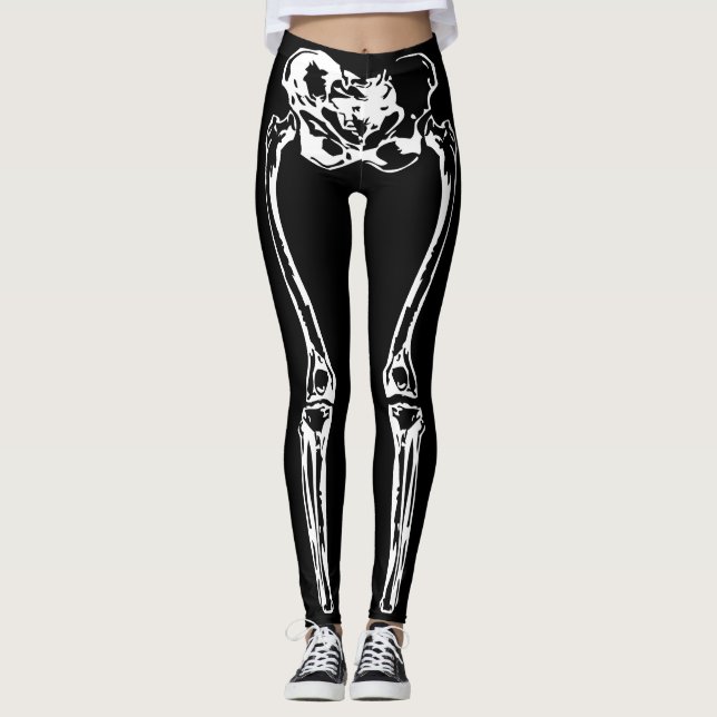 Leggings El esqueleto fantasmagórico deshuesa Halloween (Anverso)