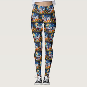 Leggings El esquimal americano Dogs Calabaza Halloween Funn