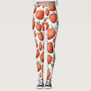 Leggings El fondo blanco de las fresas rojas es impecable