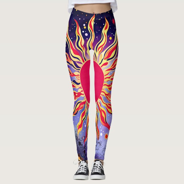 Leggings "El fuego bailarín del Cosmos" El Sol (Anverso)