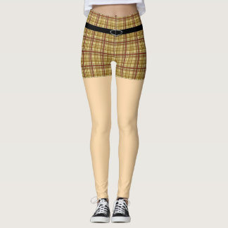 Leggings El golf de la tela escocesa pone en cortocircuito