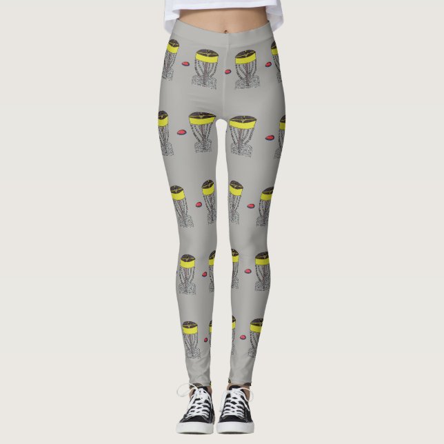 Leggings El golf del disco por todo yoga de la impresión (Anverso)