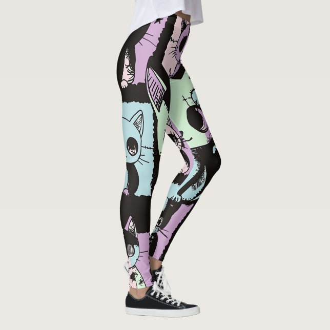 Leggings El Gótico Kawaii Pastel Patchwork Gótico Creepy (Derecha)