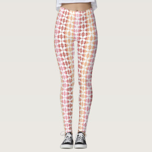 Leggings El ikat rojo geométrico raya el modelo