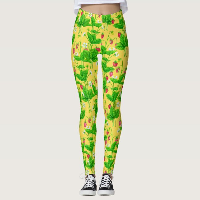 Leggings El jardín de fresas en amarillo (Anverso)
