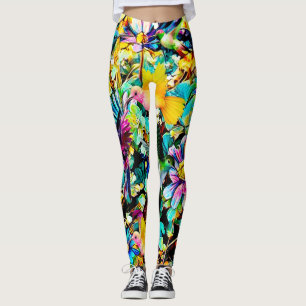 Leggings El jardín del colibrí - polainas de las mujeres de