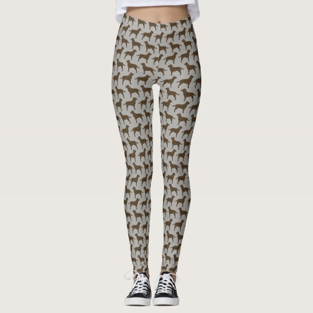 Leggings El labrador retriever del chocolate siluetea el (Anverso)
