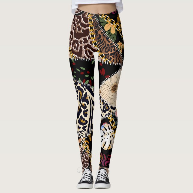 Leggings El Leopardo de los mosaicos: Diseño de los ambient (Anverso)