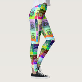 Leggings El Mah Jongg coloreado teja las polainas