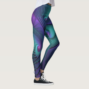 Leggings El morado se encuentra con el arte abstracto moder