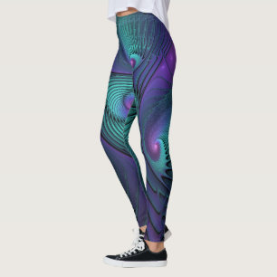 Leggings El morado se encuentra con el arte abstracto moder