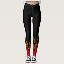 Leggings El motorista flamea amarillo y negro rojos